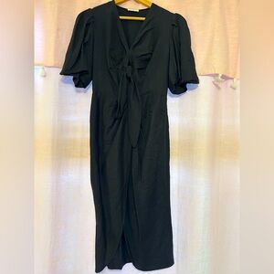 Sandro Bloane Ruched Midi dress, size 38 (or US size M)